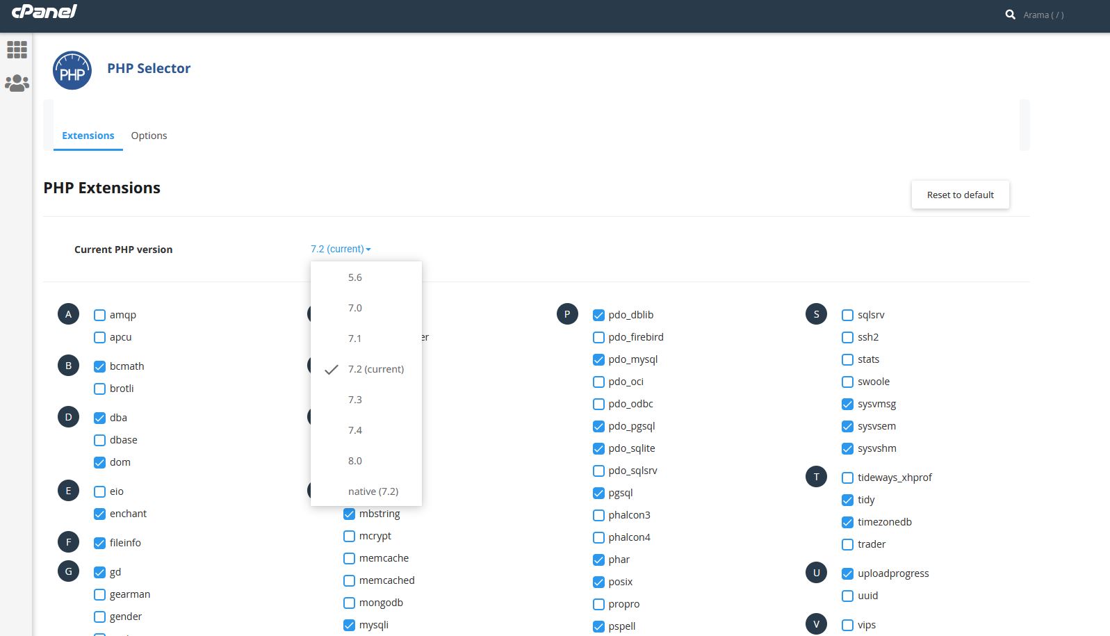 cPanel Sürümünü Değiştirme Resimli