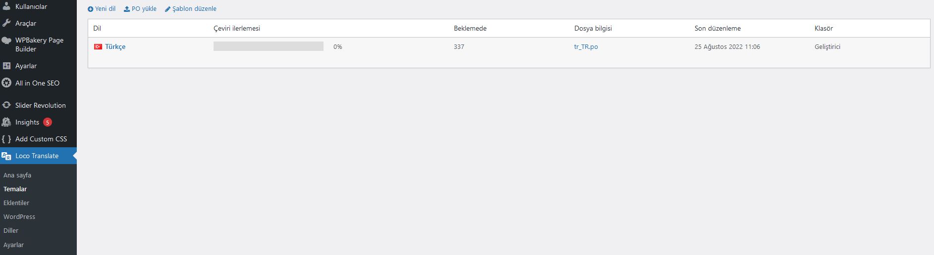 WordPress Loco Translate Eklenti