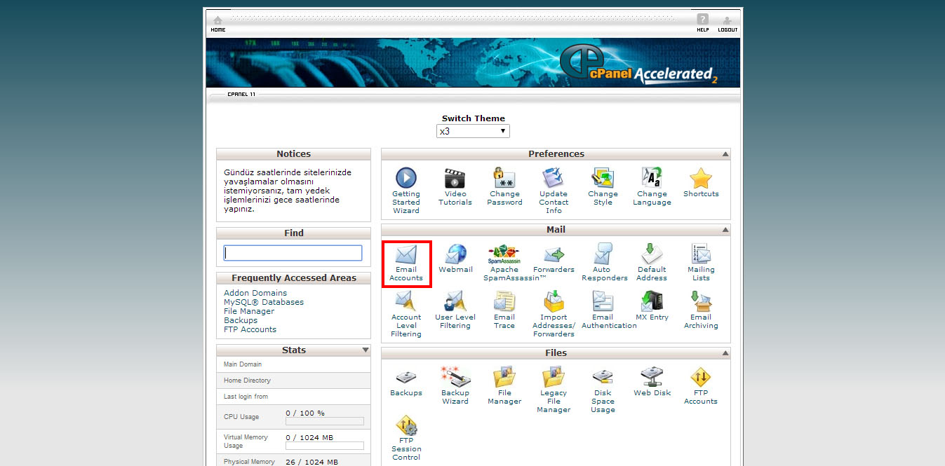 cPanel Domain E-Mail Oluşturma